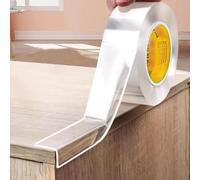 Issimober Clear Edge Protector Strip 20mm x 3m Transparent Self-Adhesive Safety Bumper Guard Proofing Edge Corner Protector for Cabinet Doors Tables Glass Desks Beds and Kitchen Countertops Waterproof