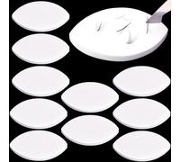 Isslly 10 Pcs Lash Sponge for Practice, Eye Shaped Lash Extension Practice Sponge, Eyelash Map Sponges, Face Makeup Supplies for Eyelash Beginners, Women - White