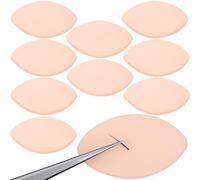 Isslly 10 Pcs Lash Sponge for Practice, Eye Shaped Lash Extension Practice Sponge, Eyelash Map Sponges, Face Makeup Supplies for Eyelash Beginners, Women - Skin Color