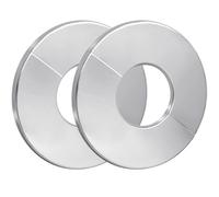 Isslly 2 Pack Shower Arm Flanges, 304 Stainless Steel Round Replacement Split Escutcheon Plates, 2.7 Inch Shower Pipe Cover Plate for Shower Head Arms - Silver