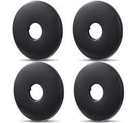 Isslly 4 Pack Large Shower Arm Flange, 3.15 inch Round Replacement Escutcheon Plate, Stainless Steel Shower Pipe Cover Plate for Shower Head Arms (Inner Dia: 0.92 in) - Black