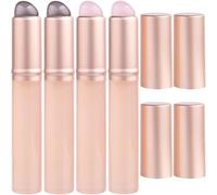 Isslly 4 PCS Silicone Lip Brush, Portable Round Head Lip Brushes, Applicator with Cover Silicone Lip and Concealer Makeup Brushes - 2 Color (Transparent Pink, Transparent Black)