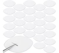 Isslly 40 Pcs Lash Sponge for Practice, Eye Shaped Lash Extension Practice Sponge, Eyelash Map Sponges, Face Makeup Supplies for Eyelash Beginners, Women - White