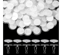 Isslly 60 Pack Adhesive Ceiling Hooks, Self-Adhesive Ceiling Hooks for Hanging, Sticky Hooks for Hanging, No-Drill Ceiling Discs with Metal Hook for Wedding, Party, Festivals Decor