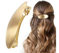 Isslly French Barrette Hair Clips 3 inch, Oval Metal Hair Barrettes for Women, Vintage Wedding Prom Formal Hair Accessories for Thick Hair for Women - Gold Color