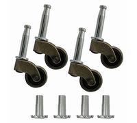ISSTAR 1" Swivel Stem Ball Caster Wheel, Zinc Alloy Antique Style Silent Castor for Furniture Sofa Chair Cabinet Socket Type Mounting Stem, Antique brass, 353lbs, Pack of 4