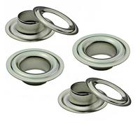 ISTA TOOLS - Large selection of DIN 7332 eyelets, German standard - for tarpaulins, banners, awnings (self-cutting eyelets) including counter washers (50 pieces-10 mm, nickel-plated brass)