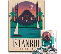Istanbul 1000 Piece Jigsaw Puzzles,Challenging To Complete But Fun And Humorous with Matching Poster And Trivia Sheet 50x75cm