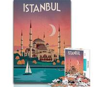 Istanbul 1000 Piece Jigsaw Puzzles for Adults,Learning Educational Toys Family Games with Matching Poster And Trivia Sheet 50x75cm