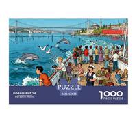 Istanbul Bosphorus Strait Cruise Wooden Jigsaw Puzzle Waterproof 1000 Piece Puzzles for Adults Fun Challenging Games