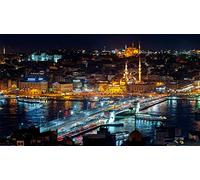 Istanbul City Night Light Show 100 Piece Jigsaw Puzzle for Adults 45.5x35.5CM