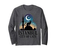 Istanbul City of Cats Hagia Sophia Turkey Blue Mosque Feline Long Sleeve T-Shirt
