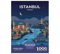 Istanbul Cityscape at Night Jigsaw Puzzle 1000 Pieces, Historic Square Architecture, 1000 Pieces for Adults, Birthday Gift for Adults, Screen-Free Fun, 38x26cm/1000pcs