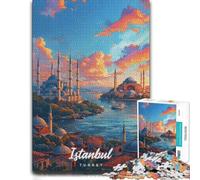 Istanbul Cityscape at Sunset Picture Puzzle for Adults, 500 PCS