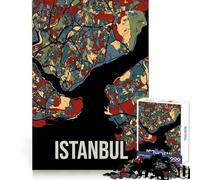 Istanbul Earthtone Turkey City Map Art 1000 Pieces Jigsaw Puzzles for Teenagers Sharp Memory Stress Relief Fun Neat Edges Perfect Present size 38x26cm
