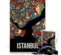Istanbul Earthtone Turkey City Map Art Adults Puzzles 1000 Piece Jigsaws Logic Practice Cozy Pastime Clean Edges Great Gift size 50x75cm