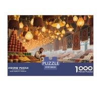 Istanbul Grand Bazaar Wooden Jigsaw Puzzle Waterproof 1000 Piece Puzzles for Adults Gifts Fun Challenging Games