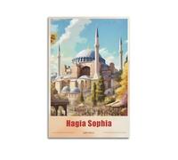 Istanbul Hagia Sophia Vintage Travel Poster Wall Art Painting Canvas Living Room Prints Bedroom Decor Artworks 08x12inch(20x30cm)