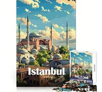 Istanbul Skyline Jigsaw Puzzle 1000 Piece for Teenagers Cognitive Boost Smooth Connection Fun Play Art Piece (38x52cm)
