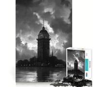 Istanbul Tower at Dusk 1000 Pieces Puzzles for Teenagers Logic Fun Bright Color Playful Challenge Xmas Fun Gift (38x26cm)