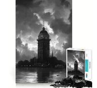 Istanbul Tower at Dusk Jigsaw 1000 Pieces for Teenagers Brain Exercise Clean Connection Real Challenge Unique Gift (50x75cm)