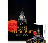 Istanbul Tower ﹨u Moon Jigsaw Puzzles for Adults1000 Pieces Recall Enhancer Stress Relief Play Pattern Build Unique Gift (50x75cm)