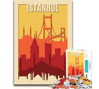Istanbul Travel Poster 1000 Piece Jigsaw Puzzles for Teenagers Gifts,Decompressing Intellectual Educational Toy Great Gifts And Toys 50x75cm