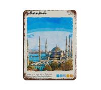 Istanbul Travel Poster Tin Sign Vintage Metal Pub Club Cafe Bar Home Wall Art Decoration Poster Retro 12x16inch(30x40cm)
