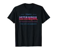 Istanbul Türkiye City of Harmony Skyline Typography T-Shirt