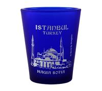 Istanbul Turkey Hagia Sofia Cobalt Blue Frosted Shot Glass