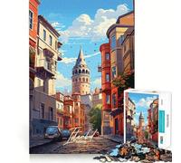 Istanbul Turkey Jigsaw Puzzle 1000 Piece for Teenagers Recall Enhancer Creative Craft Pattern Build Birthday Idea (38x52cm)