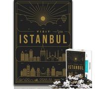 Istanbul Turkey Jigsaw Puzzles for Adults,for Educational Game Challenge Toy for Is Ideal As A Gift for The Whole Family 50x75cm