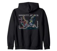 Istanbul Turkey Train Railway - Souvenir Route Diagram Map Zip Hoodie