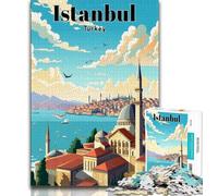 Istanbul Turkey Travel 1000 Piece Jigsaw Puzzles for Teenagers Gifts,Decompressing Intellectual Educational Toy Great Gifts And Toys 50x75cm