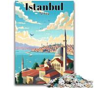 Istanbul Turkey Travel 2000 Piece Jigsaw Puzzles for Adults, Educational Games DIY Toys with Matching Poster And Trivia Sheet for Age 14+ 2000pcs(70x100cm)