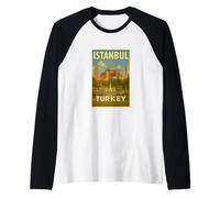 Istanbul Turkey Vintage Travel Souvenir Poster Art Graphic Raglan Baseball Tee