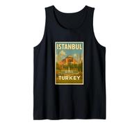Istanbul Turkey Vintage Travel Souvenir Poster Art Graphic Tank Top