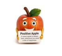 iStatue Positive Apple Figurine | Bite of Happiness Desk Decor & Office Inspiration | 3.5 in Resin Stress Relief Gift for Coworker, Teacher, Friend (Apple)