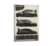 ISTI Jdm Sports Car Poster for Civic Type-r Japanese Race Car Poster Decorative Painting Canvas Wall Posters And Art Picture Print Modern Family Bedroom Decor Posters 08x12inch(20x30cm)