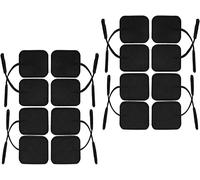 iStim Super Soft 5x5cm TENS EMS Unit Self-Adhesive Electrodes Pad with 2mm Connector for Pain Treatment, Muscle Growth, Toning and Massage (5x5cm, 16 Pieces, Black)