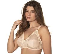 Istintiva Carmen - Non-Wired Bra with Lace for Generous Breasts with High Support - Soft, Lightly Padded Cups - Beige 42C