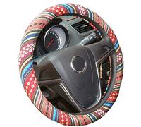 ISTN 2018 Large Ethnic Style Coarse Flax Cloth Automotive Steering Wheel Cover Anti Slip Sweat Absorption Auto Car Wrap Cover