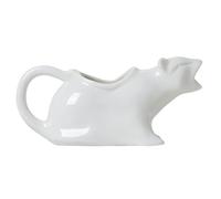 ISTOOLL Cat Gravy Boat, 8.5 Oz Ceramic Sauce Boat for Gravy, Warming Sauces, Salad Dressings, Milk, Novelty Cat Gift for Animal Lovers (White)