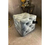 ISTOOLS Dark Grey Square Cube Deep Buttoned Fabric Coffee Table - ISTOOLS