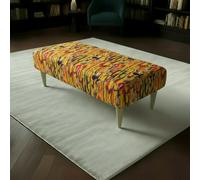 ISTOOLS Rectangular Coffee Table Ottoman - Vibrant Multi-Toned Footstool - 50 x 36 inches (127 x 91cm)