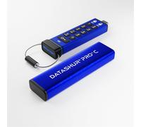 iStorage datAshur PRO+C 128GB | Secure USB Type-C Memory Stick | FIPS 140-3 Level 3 pending | PIN protected | Type C-A adapter included.