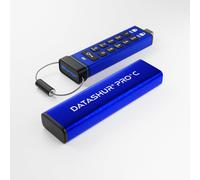 iStorage datAshur PRO+C 128GB | Secure USB Type-C Memory Stick | FIPS 140-3 Level 3 pending | PIN protected | Type C-A adapter included.