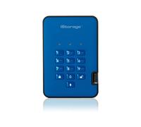 iStorage diskAshur 2TB Secure Portable Hard Drive PIN Protected Blue (IS-DA2-256
