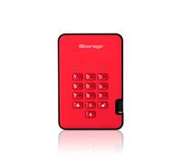 iStorage diskAshur HDD 1TB Red | Secure Portable Hard Drive |AES-XTS 256-bit Hardware Encryption | PIN protected | OS & Platform Independent | TAA Compliant|Brute force hack defence | Dust/Water Resis