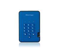 iStorage diskAshur HDD 2TB Blue | Secure Portable Hard Drive |AES-XTS 256-bit Hardware Encryption | PIN protected | OS & Platform Independent | TAA Compliant|Brute force hack defence | Dust/Water Resi